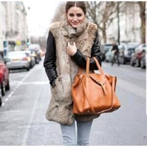 Meli Melo Thela Carmel Color Pebbled Leather Large Size Bag Purse